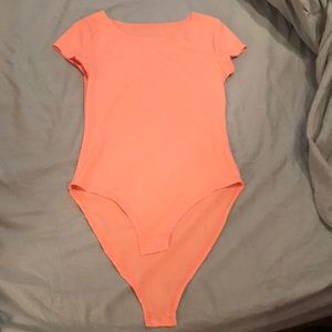 Ribbed peach bodysuit